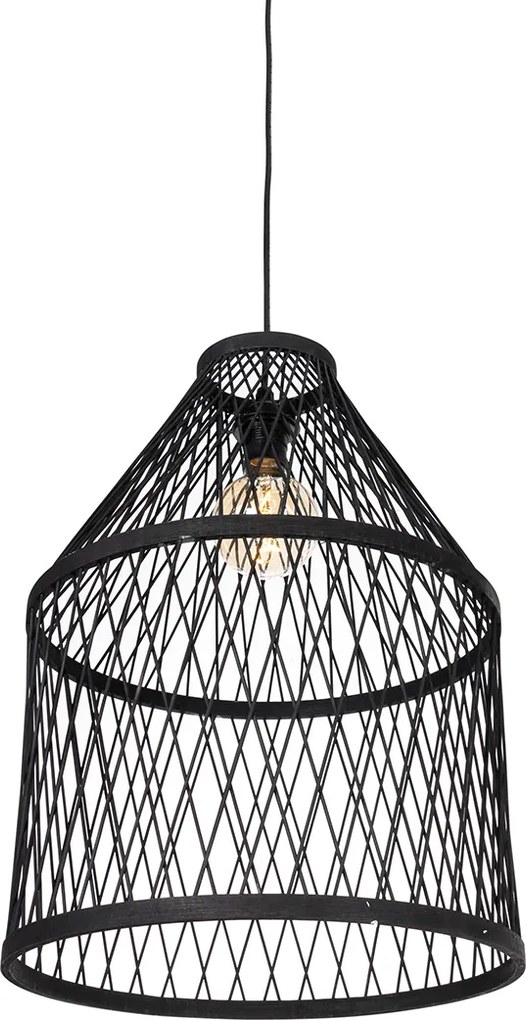 Inteligentné vonkajšie závesné svietidlo čierny ratan 3-svetlo vrátane LED - Calamus