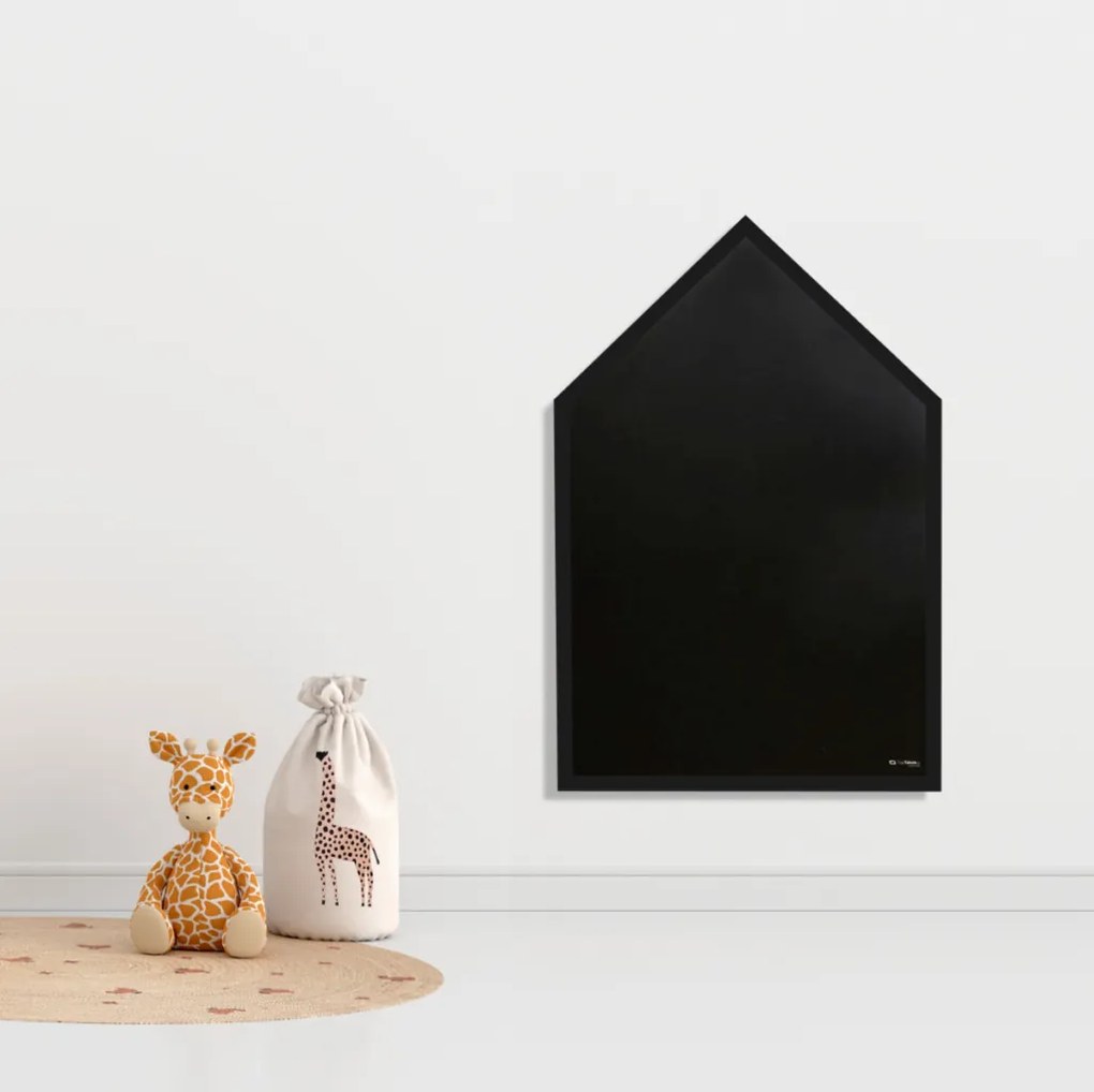 Toptabule.sk KDPR Kriedová tabuľa Domček v prírodnom drevenom ráme + 7 farieb rámu 150x100 cm / nemagneticky /