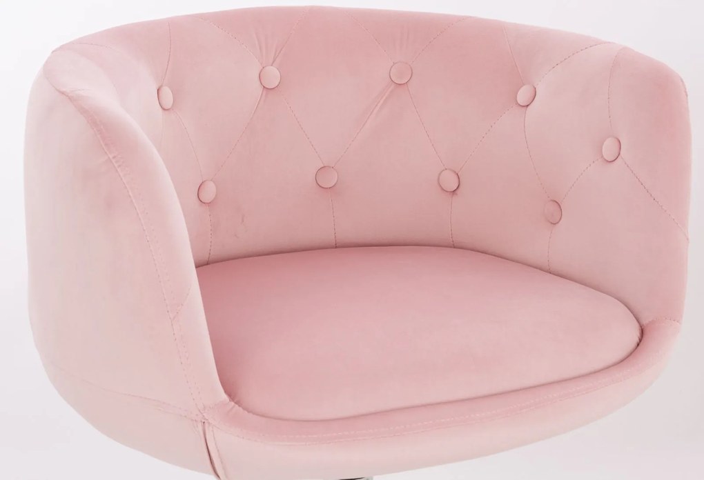 LuxuryForm DESIGN Kreslo MONTANA VELUR na striebornom kríži - ružové