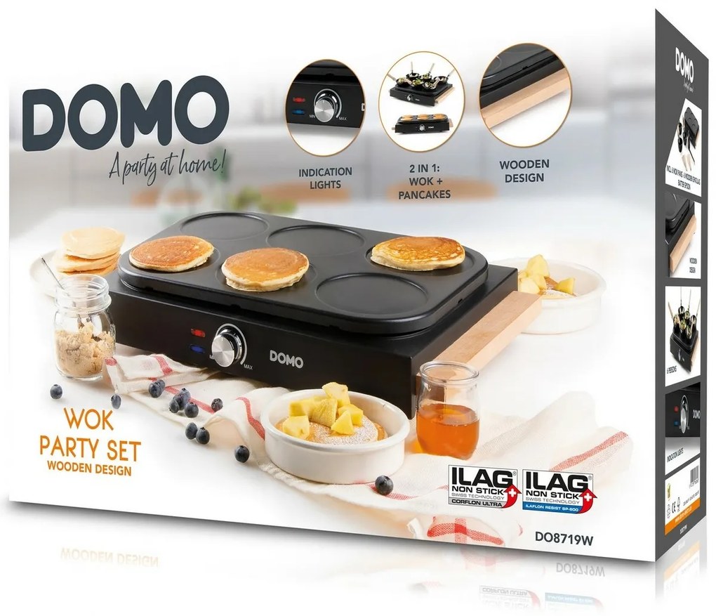 DOMO DO8719W elektrická fritéza a WOK, 2v1