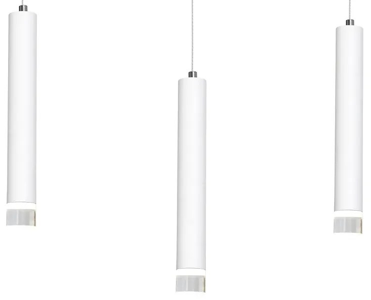 Závesné svietidlo Alba, 3x biele kovové tienidlo, w