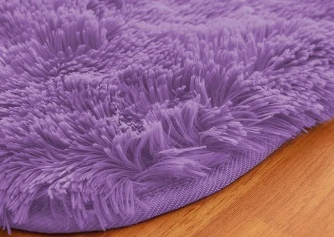 Protišmykový koberec SHAGGY fialový