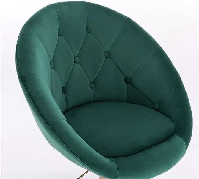 LuxuryForm DESIGN Kreslo VERA VELUR na čiernej podstave s kolieskami - zelené