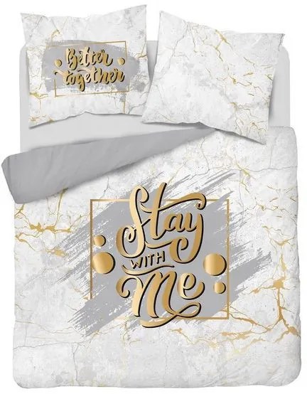 Luxusné bavlnené posteľné obliečky Stay with me 3 časti: 1ks 200x220 + 2ks 70 cmx80