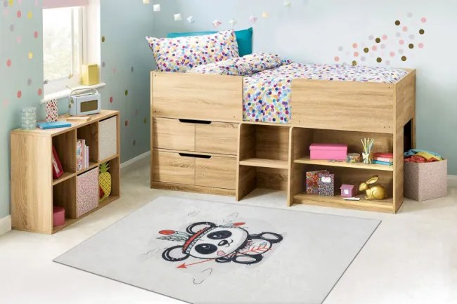 Koberec protišmykový BAMBINO 1129 Panda pre deti - krémový