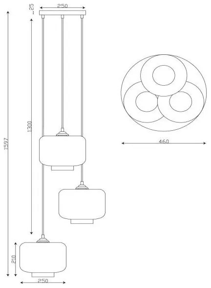 Lucide 46413/13/65 - Luster na lanku MEDINE 3xE27/40W/230V dymová