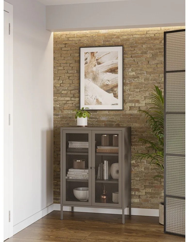 Sivá kovová skrinka 70x100x40 cm Fayna – Marckeric