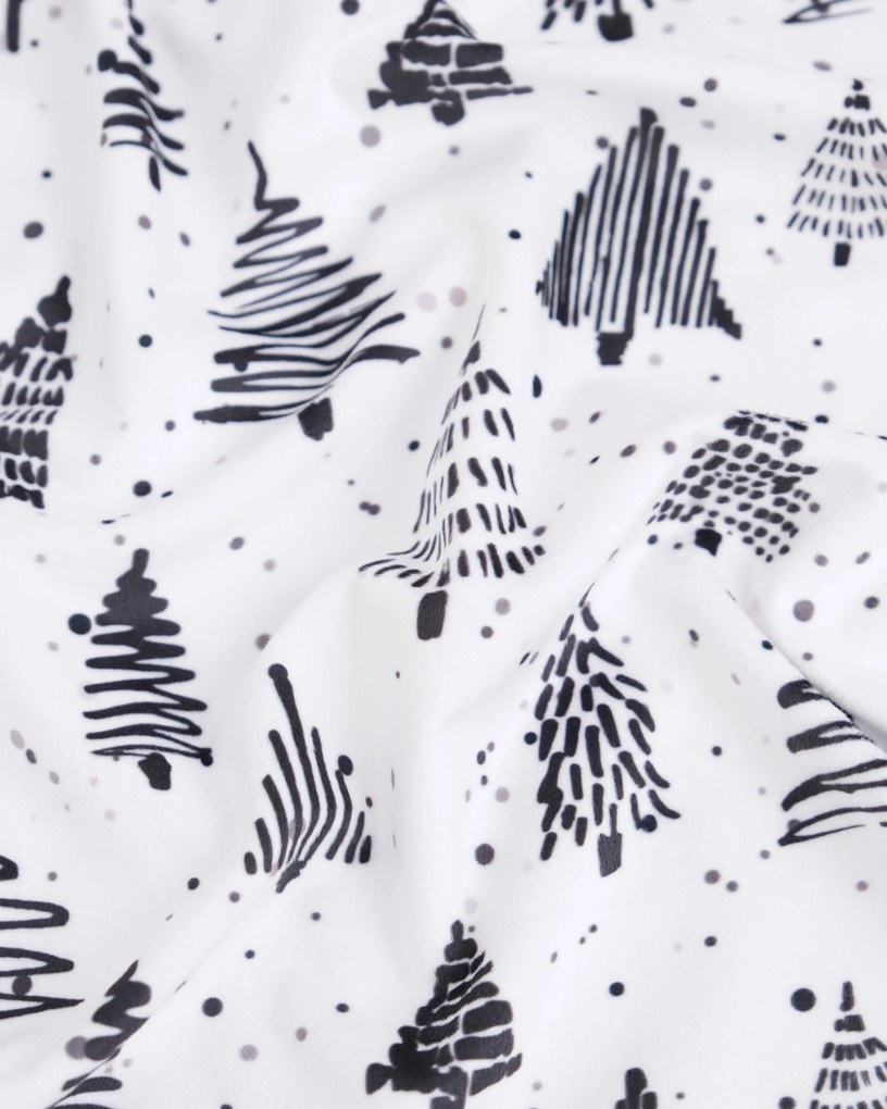 Vianočná obliečka na vankúš Velvet 40 × 40 cm - Smrečky a jedličky