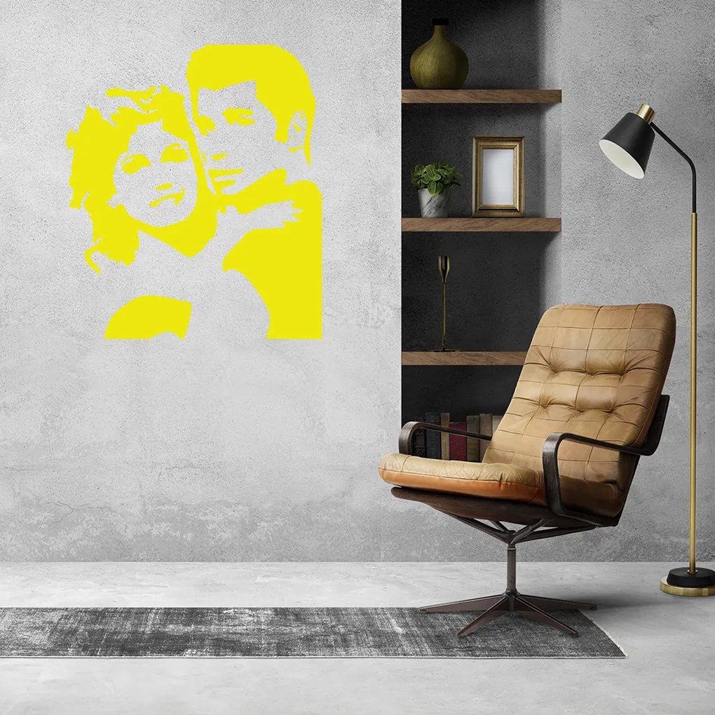 Veselá Stena Samolepka Pomáda Farba: oranžová, Veľkosť: 40 x 34 cm
