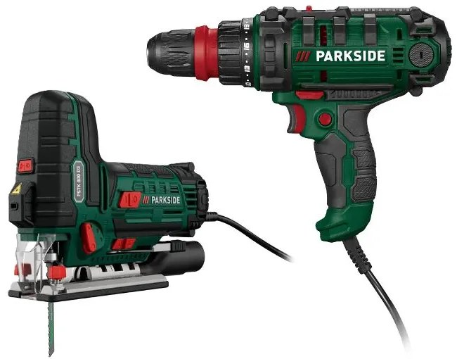 Parkside® Priamočiara kyvadlová píla Pstk 800 D3 + 2-stupňová elektrická vŕtačka PNS 300 B3 (800011447)