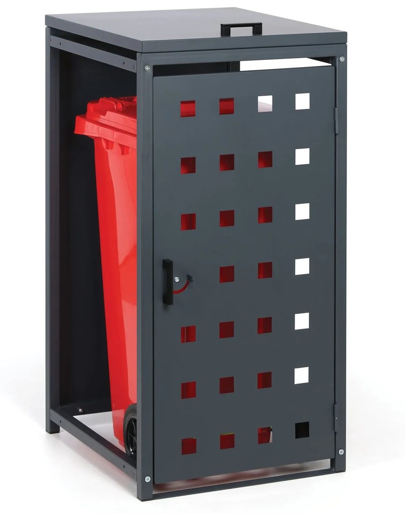 Prístrešok na popolnicu do objemu 120 l, 114 x 57 x 62,3 cm, prístavný, sivá