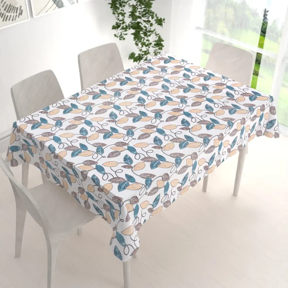 Biante Dekoračný obdĺžnikový obrus PML-035 Modro-žlté listy 50x100 cm