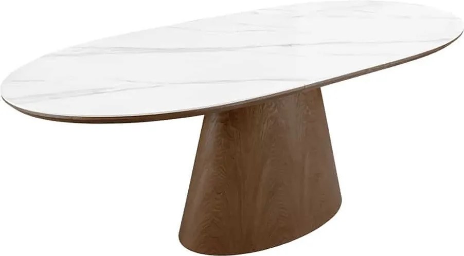 Oválny rozkladací jedálenský stôl Parthenia 160-200 cm tmavý orech