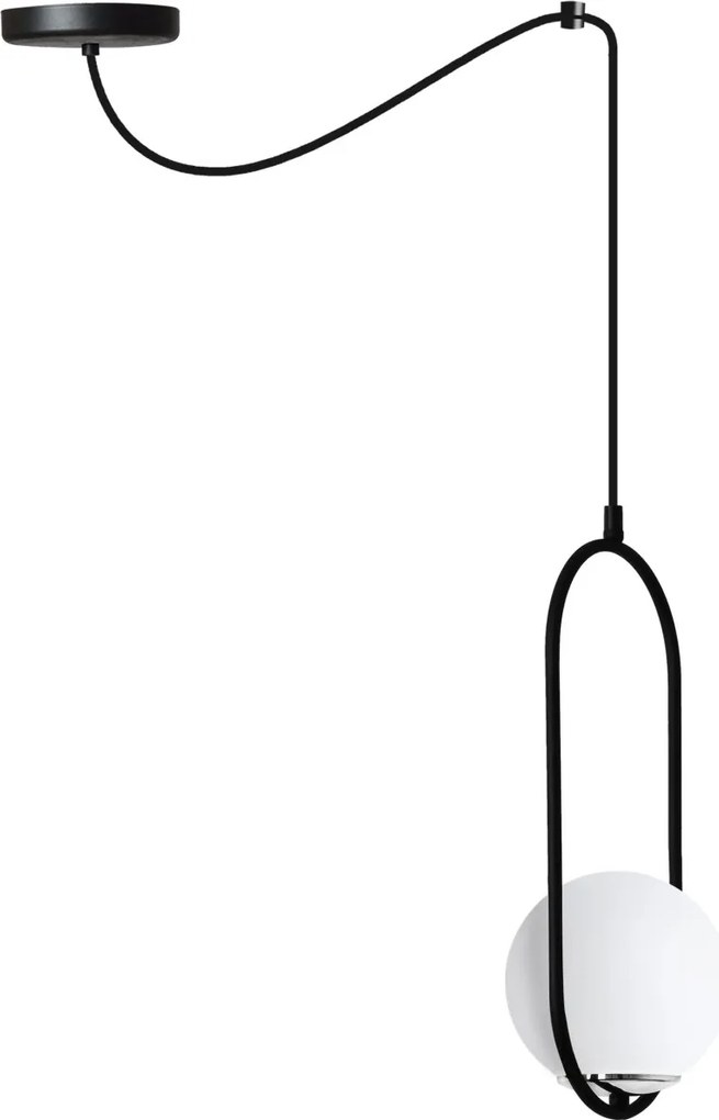 Závesné svietidlo Florence Spider, 1x biele sklenené tienidlo, b/ch, U