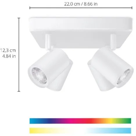 WiZ - LED RGBW Stmievateľné bodové svietidlo IMAGEO 4xGU10/4,9W/230V biela Wi-Fi