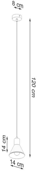 Sollux SL.0983 - Luster na lanku TALEJA 1xE27/60W/230V biela