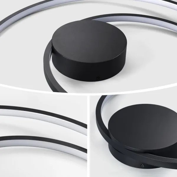 Brilagi- LED stmievateľné stropné svietidlo TWISTER LED/48W/230V pr. 50 cm čierna + diaľkové ovládanie