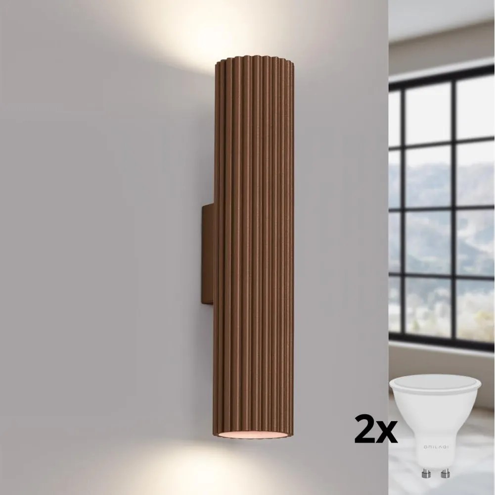 Brilagi - LED nástenné svietidlo CRESTO 2xGU10/10W/230V 30 cm hnedá