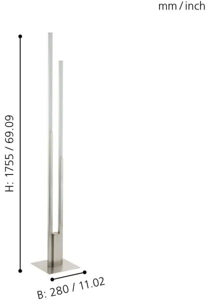 Eglo 900078 - LED RGBW Stmievateľná stojacia lampa FRAIOLI-ZLED/32W/230V