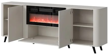 Skrinka s krbom Newort 200 EF, Farby: čierna matná / čierna san sebastian