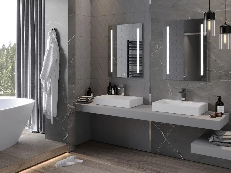 Mexen Remi, LED kúpeľňové zrkadlo s podsvietením 60x80 cm, 6000K, ochrana proti zahmlievaniu, 9804-060-080-611-00