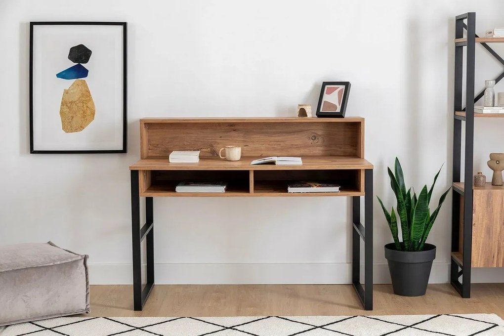 Kemo Walnut a čierny pracovný stôl