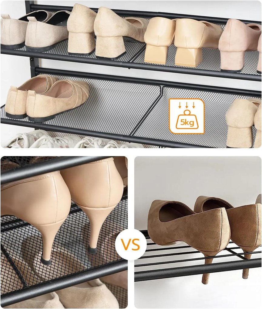 Botník Vasagle Melas 81 cm černý/hnědý