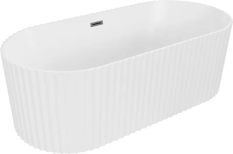 Mexen Paola Ryhovaná Voľne Stojaca Vaňa 150x75 cm Biela Matná