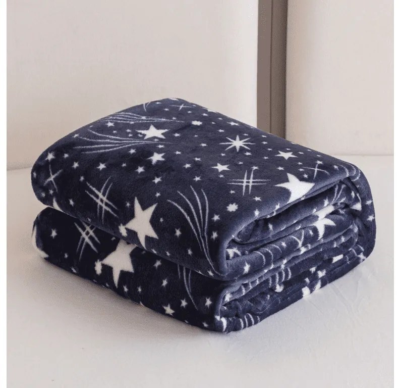 Mikroplyšová deka STARLIGHT, tmavomodrá Rozmer: 200 x 220 cm