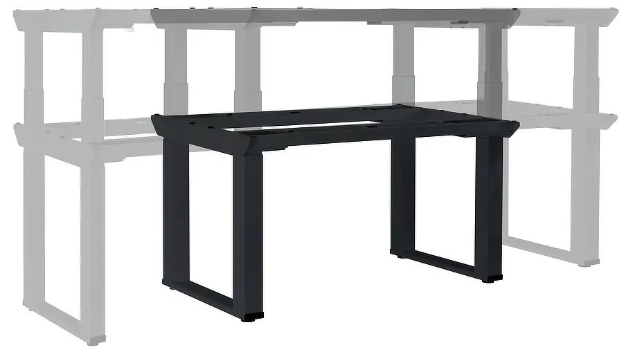 Výškovo nastaviteľný stôl OfficeTech Strong 180 x 80 cm, čierna podnož, biela