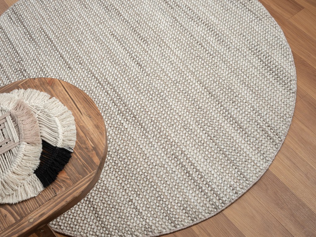 Kusový koberec Ava CA20006 hellgrau kruh, 120x120 (priemer) kruh, šedá, chodba / predsieň, My Flair