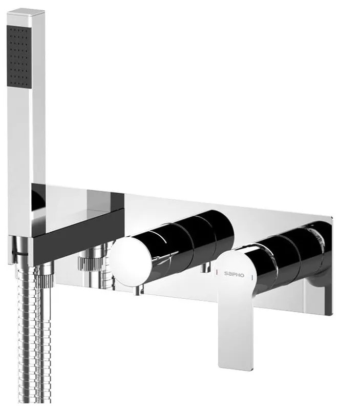 Podomietková sprchová batéria v lesklej striebornej farbe (2 výstupy) Pax – Sapho