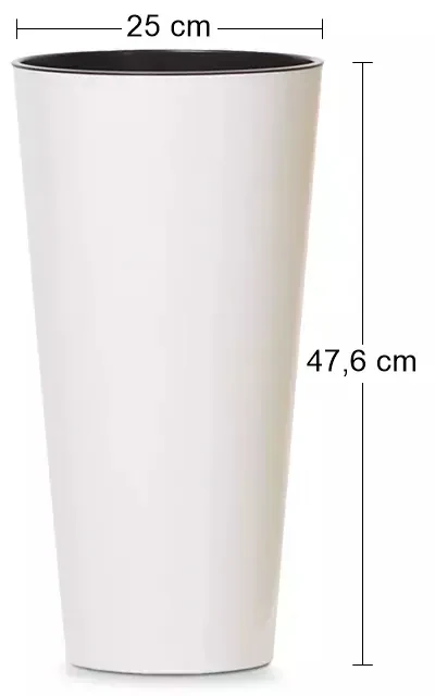 Plastový kvetináč DTUS250S 25 cm - biela