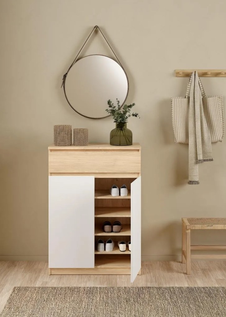 Botník Simplicitous 80 cm hickory Jackson/biely