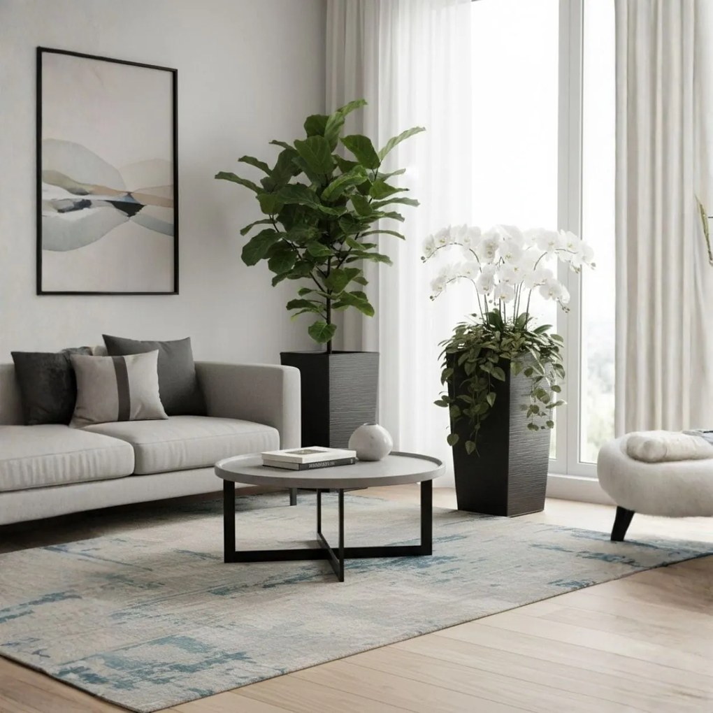 PLASTOVÝ KVETINÁČ PORTO RIFLO 46X25X25 CM ČIERNA