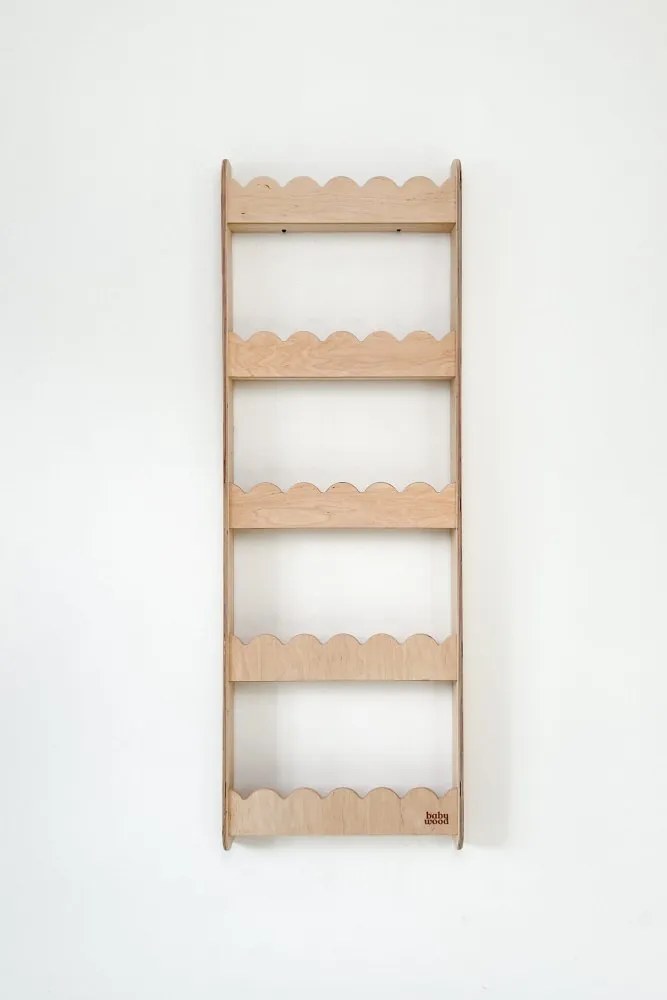 Detská nástenná polica veľká – 3 úrovne úložného priestoru Biela