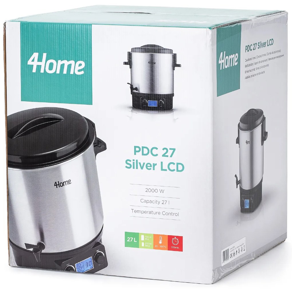 4Home Zavárací hrniec PDC 27 Silver s LCD