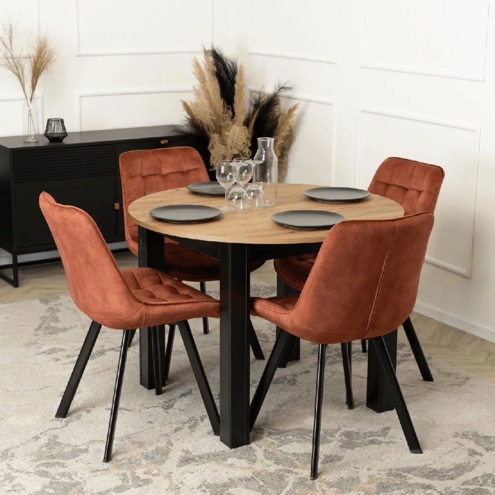PROXIMA.store - Čalúnená jedálenska stolička RICK FARBA: oranžová, MATERIÁL: zamat