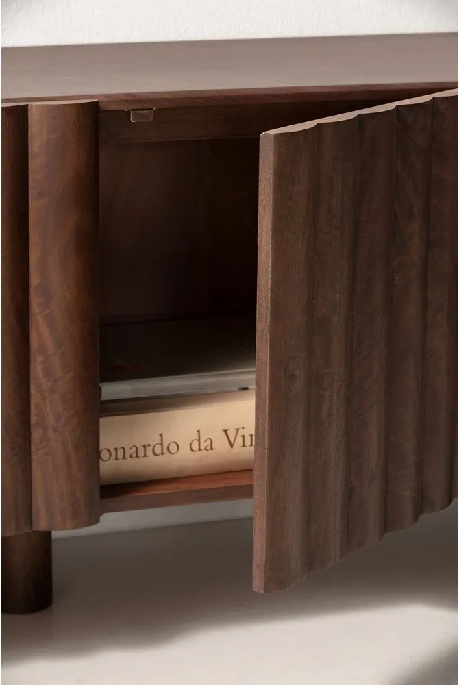 Hnedý TV stolík z mangového dreva 160x55x40 cm Tamira – MOME