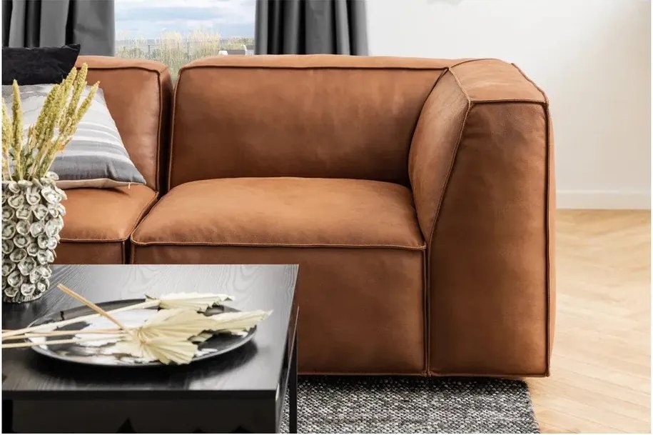 Koňakovohnedý modul pohovky Fairfield Kentucky – Bonami Selection