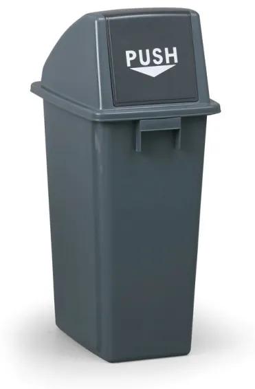Plastový odpadkový kôš na triedenie odpadkov, 60 l, 320 x 440 x 790 mm, sivý