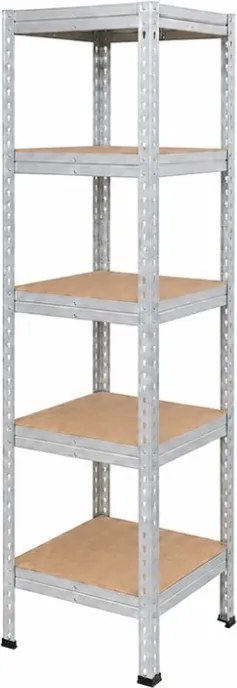 Regál 183x40x40 cm pozinkovaný 5-policový, nosnosť 1000 kg, RIVET