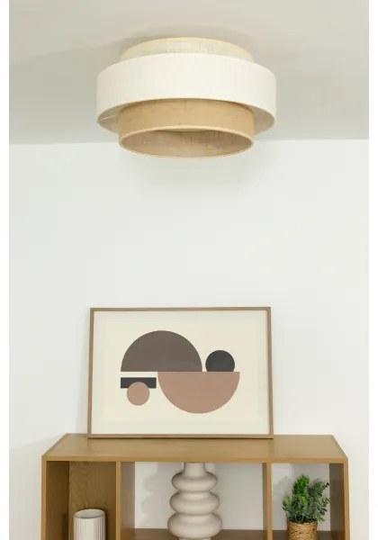 Stropné svietidlo BOHO 1xE27/60W/230V priemer 40 cm biela/juta