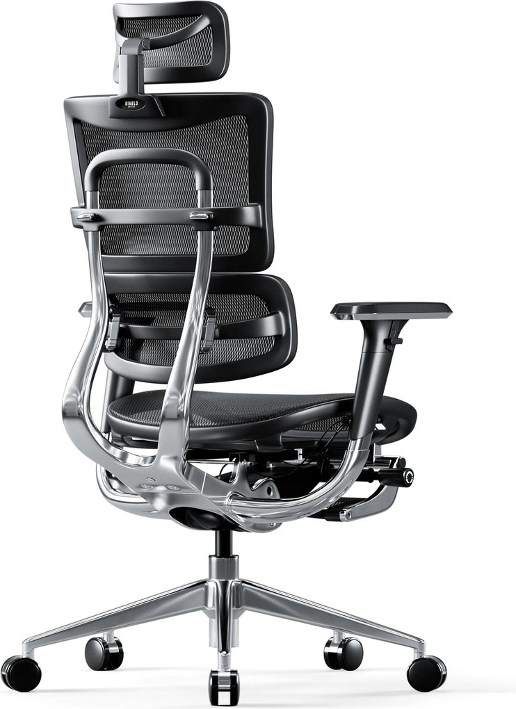 Ergonomická kancelárska stolička s podnožkou Normal Size, čierna: Diablo V-Master