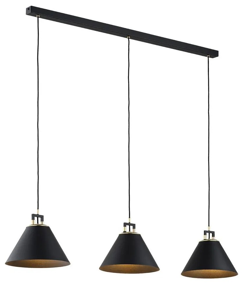 Argon 6174 - Luster na lanku ORTE 3xE27/15W/230V čierna