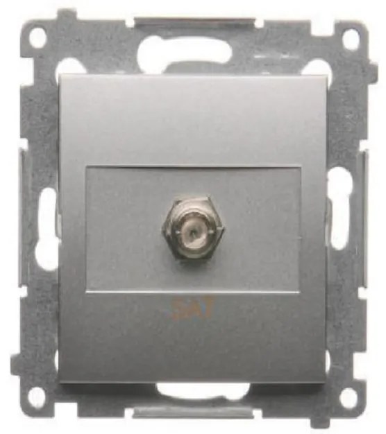 DASF1/43 Zásuvka pre satelitnú anténu strieborný mat