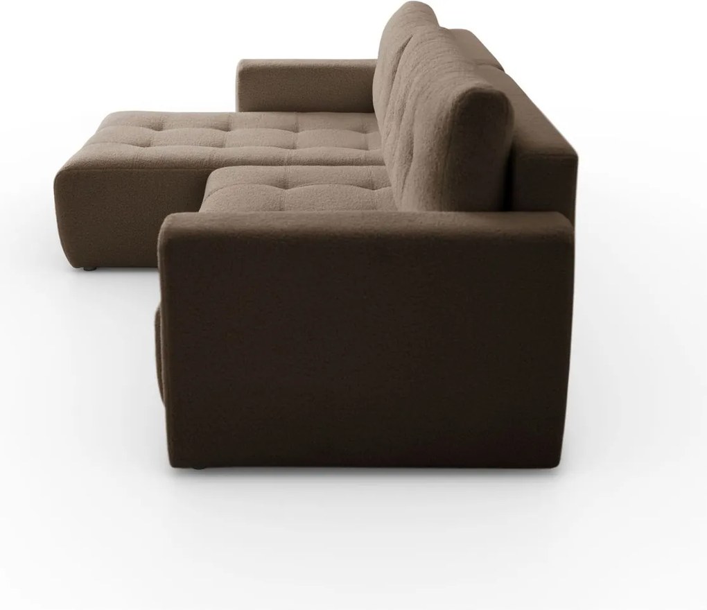 ROHOVÁ SEDAČKA SHARLOTTE 261 x 143 cm HNEDÁ