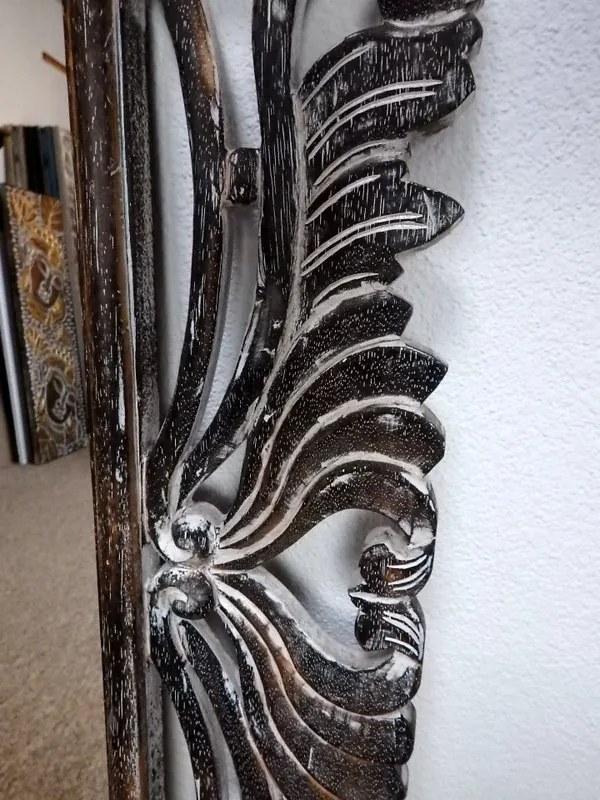 Zrkadlo SIRENE hnedé tmavé, exotické drevo, ručná práca, 120x60 cm drevo