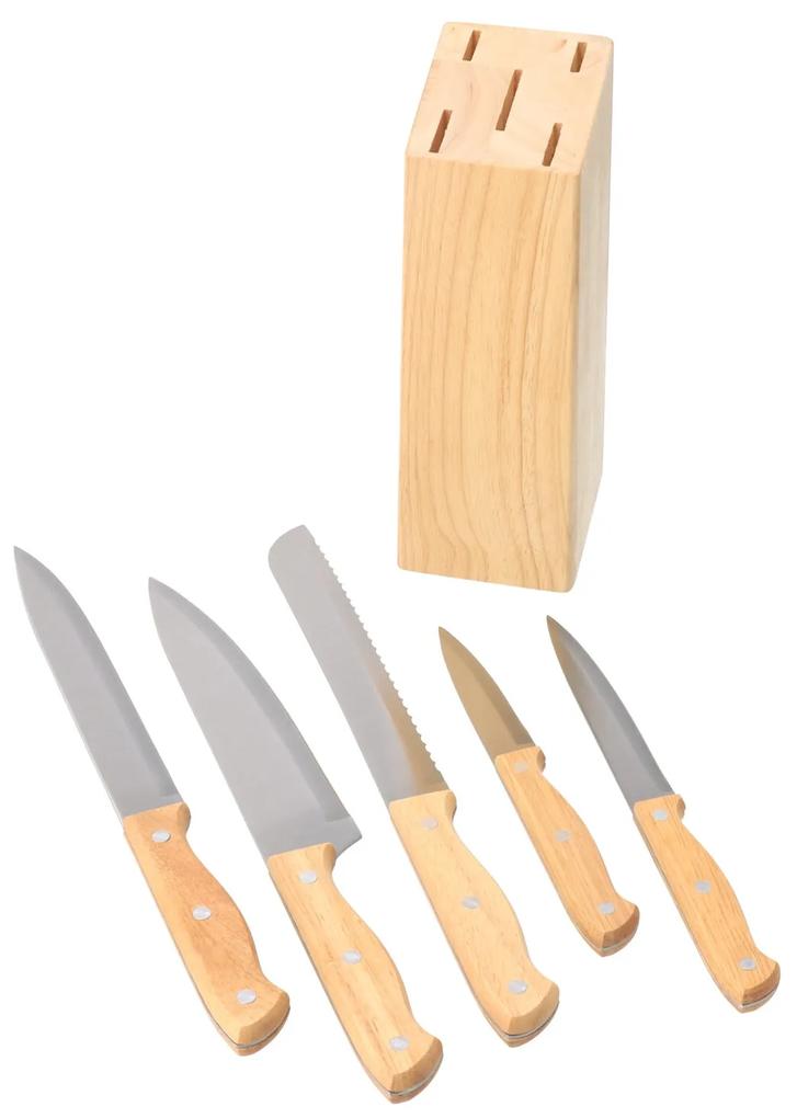 ČistéDrevo Súprava 5 nožov so stojanom