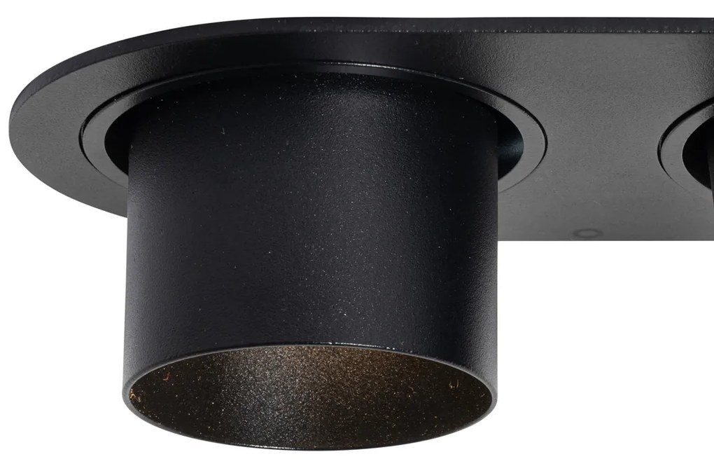 Zástenný bodový reflektor čierny GU10 50 mm 2-svetlo - Installa